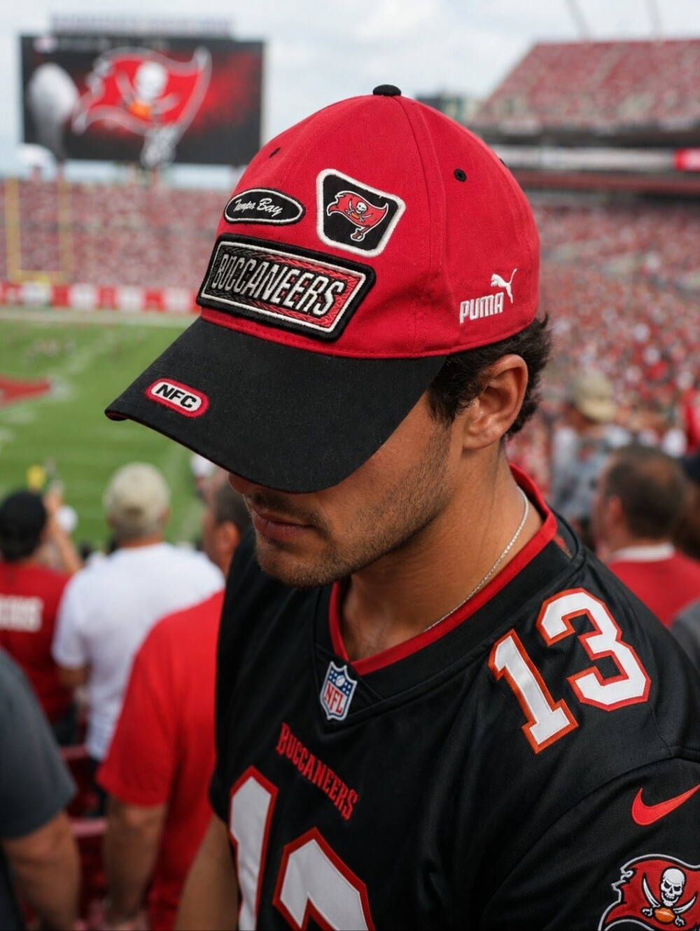 PUMA Tampa Bay Buccaneers NFL Pro Line Adjustable Hat Cap Red Black OS
